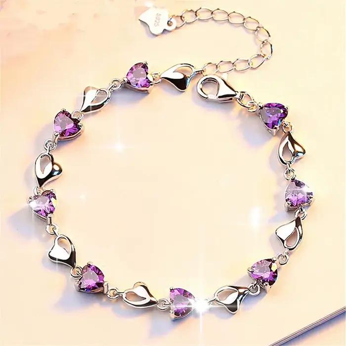 Bracelet d'amour de luxe en argent Sterling S925