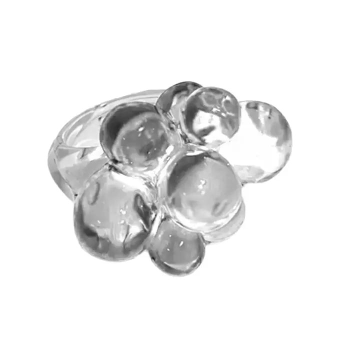 Bague en acrylique légère confortable avec perles