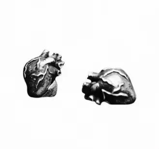 Boucles d'oreilles gothiques anatomiques en forme de cœur humain, bijoux d'anatomie et d'oddities, bijoux Punk