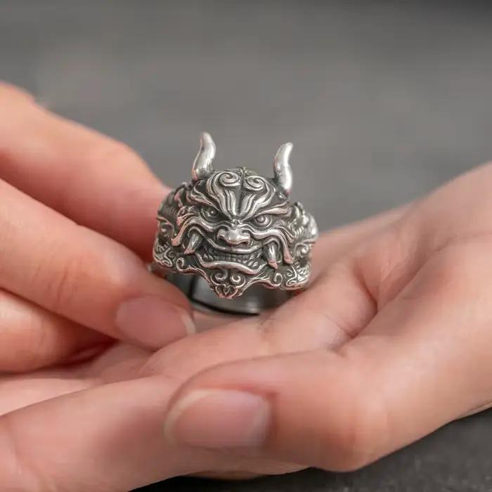 Bague Pixiu de la Bête Divine Créative pour Homme, Bijoux Masculins, Ouverture Chimique, Instituts Tridimensionnels, Motif Animal Chanceux, Cadeau