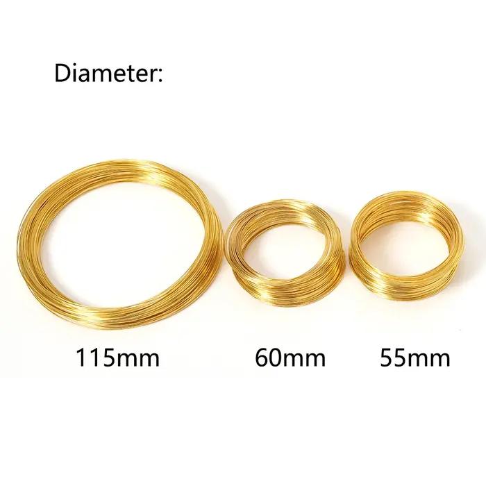100 boucles mémoire perles en acier fil boucle cercle 55/60/115mm