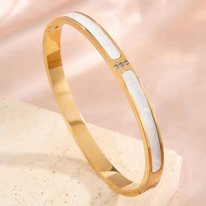 Ensemble de bracelets empilables en acier inoxydable pour femmes