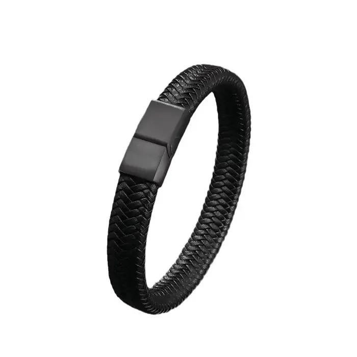 1 Pack Bracelet en cuir tressé tendance et à la mode pour hommes et femmes