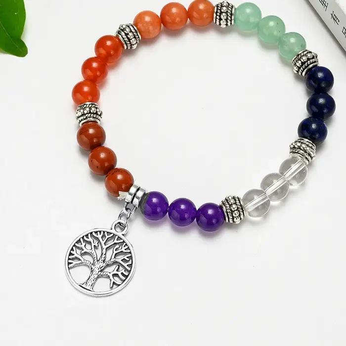 Bracelet Arbre de Vie 7 Chakras en pierre naturelle
