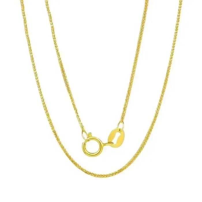 Collier en or véritable 18 carats pour femmes, chaîne Chopin AU750, ras du cou, Festival, super cade
