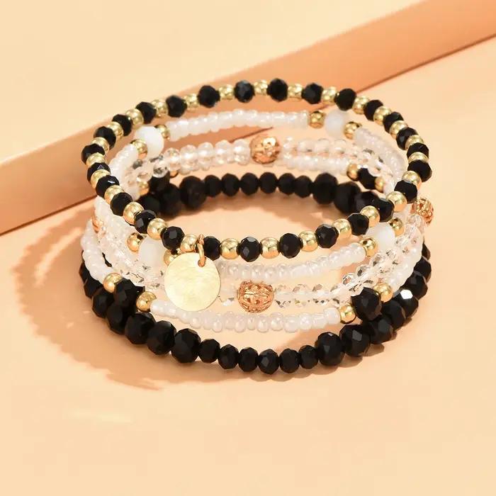 Bracelets ethniques bohème en perles pour femmes chaînes de perles empilables accessoires de bijoux faits à la main style y2k occassions spéciales femmes