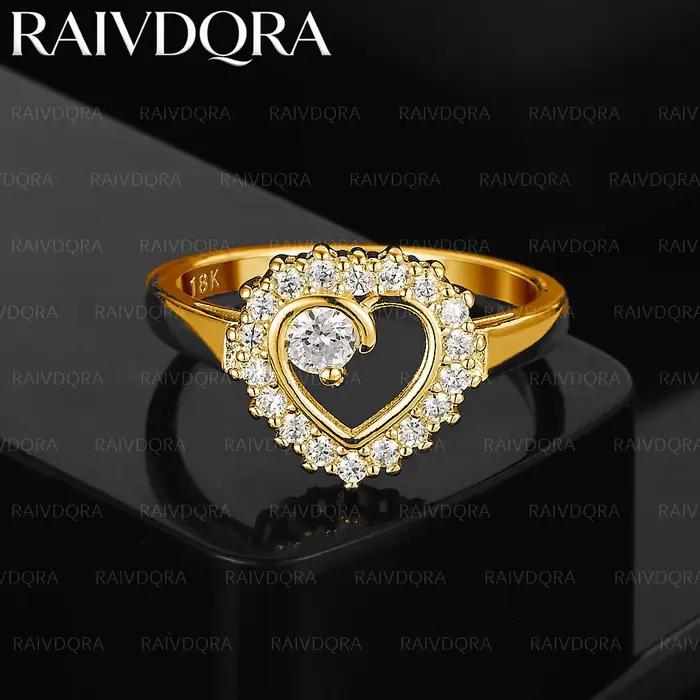 Bague plaquée or 18 carats sertie de zirconium blanc pour femmes, bague de fiançailles élégante à offrir pour occasions spéciales et soirées de gala
