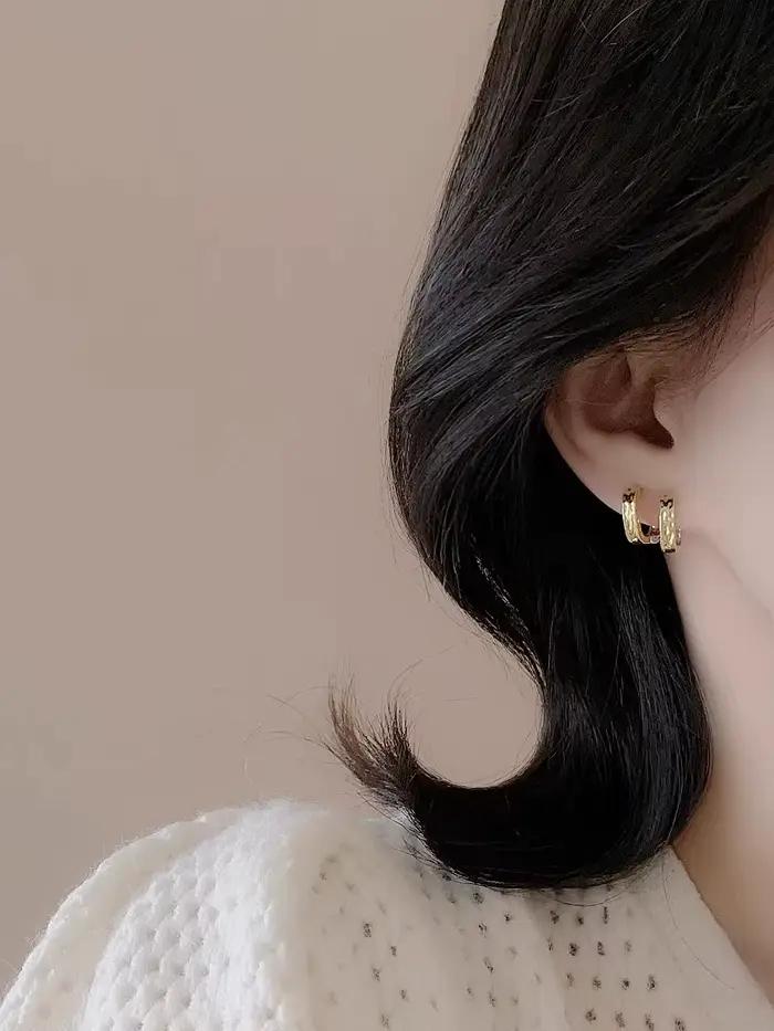 Boucle d'oreille carrée bohème minimaliste en argent Sterling 925 véritable pour femmes, cerceau, accessoires de bijoux