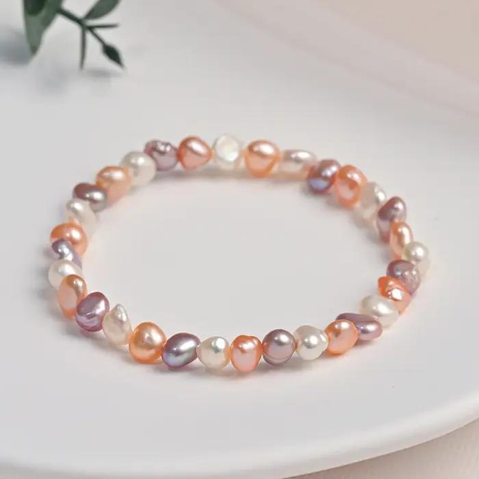 Bracelet en perles d'eau douce naturelles baroques