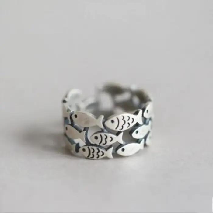 Bague poisson mignon en argent sterling 925 pour femmes, bijou animal de compagnie moderne et original, cadeau d'anniversaire, bijou à la mode pour occasions spéciales