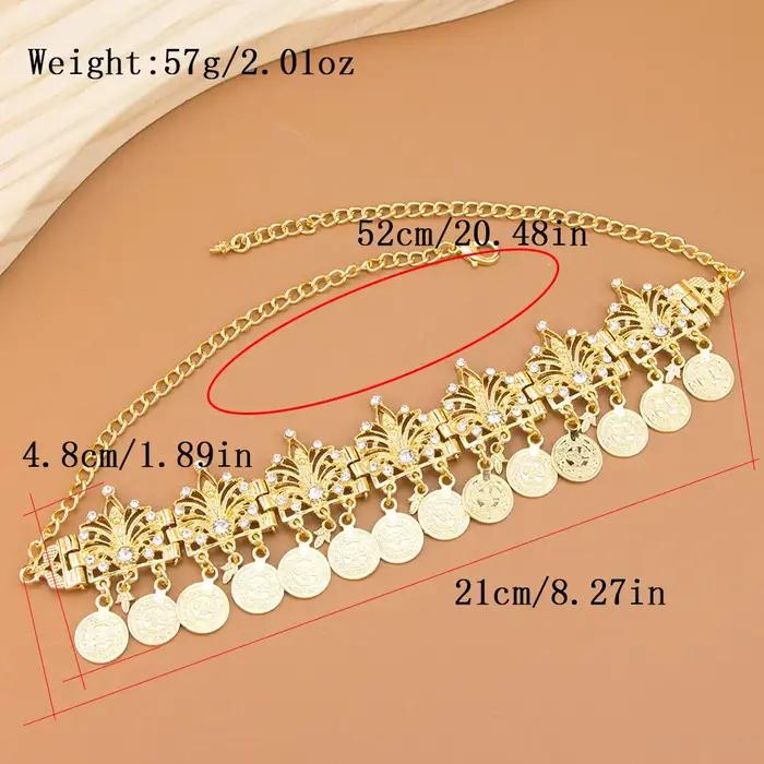 Sunspicems couleur or classique algérien traditionnel bijoux femmes chaîne de cheveux bandeau collier ras du cou motif creux arabe