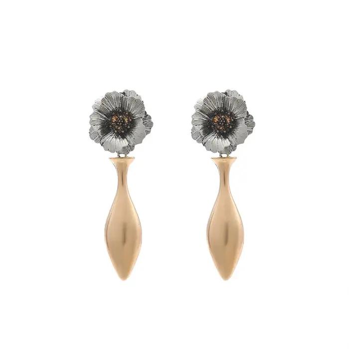 ZAA Vintage boucles d'oreilles 2025 déclaration métal Vase fleur balancent à la mode femme vacances fête bijoux accessoires breloques fille cadeaux
