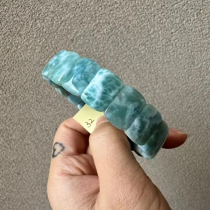 Bracelet en larimar naturel pectolite de cuivre pour femmes style sportif occasion spéciale partys occasions particulières cadeaux