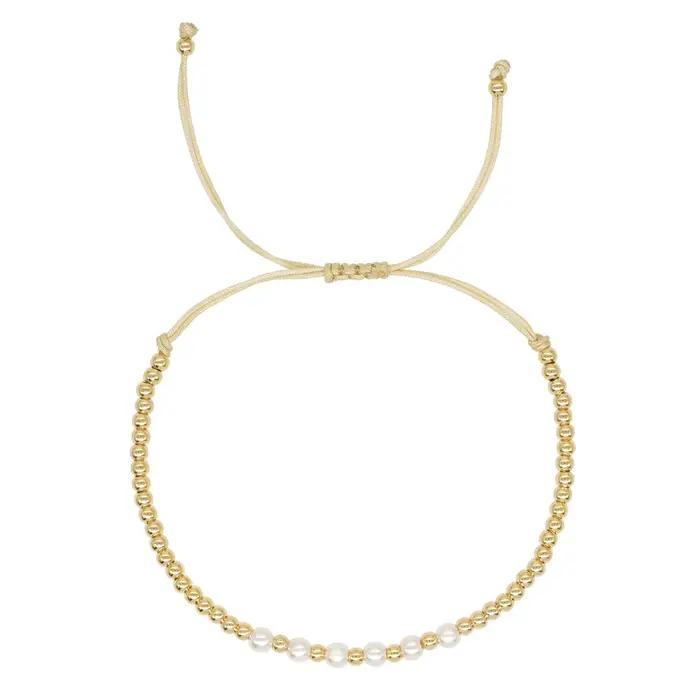 Go2boho-Bracelet de Perles Dorées pour Femme