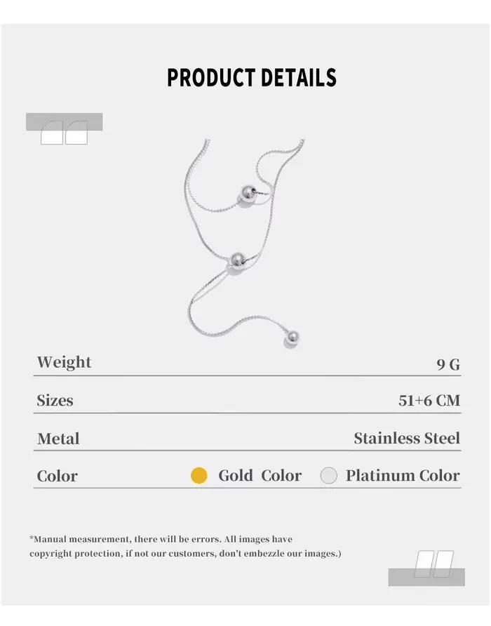 NiNice – collier en acier inoxydable, pendentif de perles rondes, Design suspendu à Double couche, cadeau exquis, nouveau