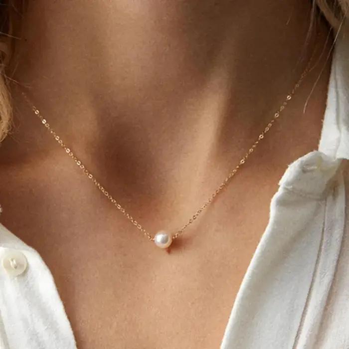 Collier classique avec pendentif perle goutte forme élégante cadeau occasion spéciale femmes mariage anniversaire