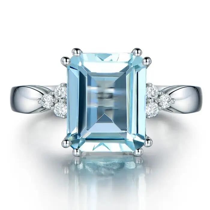 Bague vintage en argent sterling 925 topaze zirconium femme soirée occasions spéciales partys soirée élégante