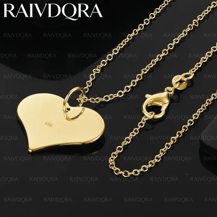 Collier avec pendentif en forme de cœur plaqué or 18 carats pour femmes, cadeaux d'anniversaire tend