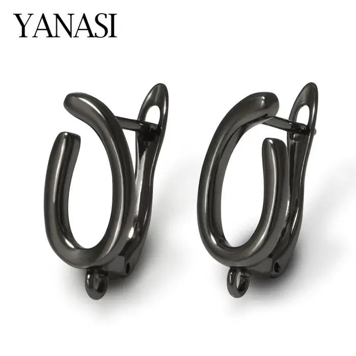 YANASI 1 paire de NOUVEAUX crochets de boucles d'oreilles en 5 couleurs (noir/plaqué or 18 carats) – Accessoires pour la fabrication de bijoux DIY