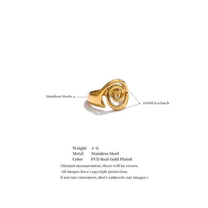 Yhpup-Bague de la série ChimConch Ocean pour femme, bijoux de doigt en or véritable, sweat-shirts plaqués, accessoires de charme, compte tenu de la mode, taille 6789