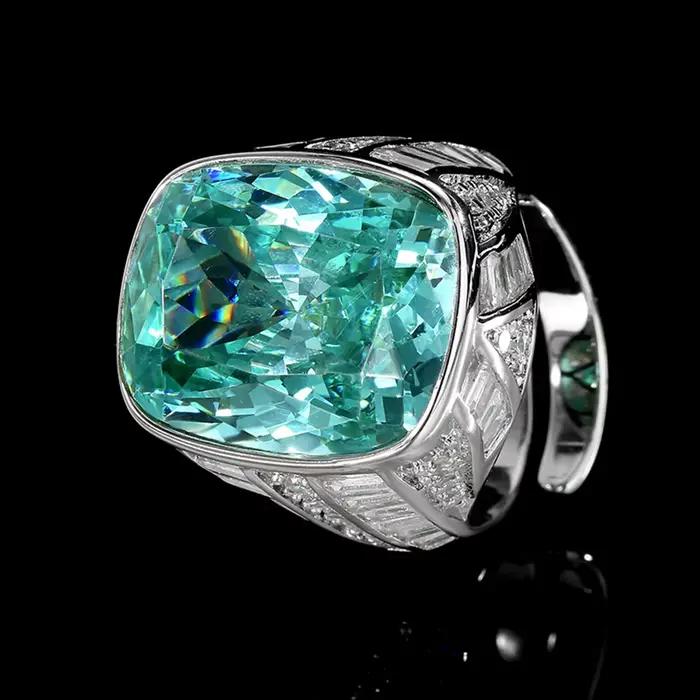 Bague en tourmaline Paraiba saphir hyperbolique réglable pour femmes et hommes occasions spéciales partys cérémonies cadeau de fête bijoux finement travaillés