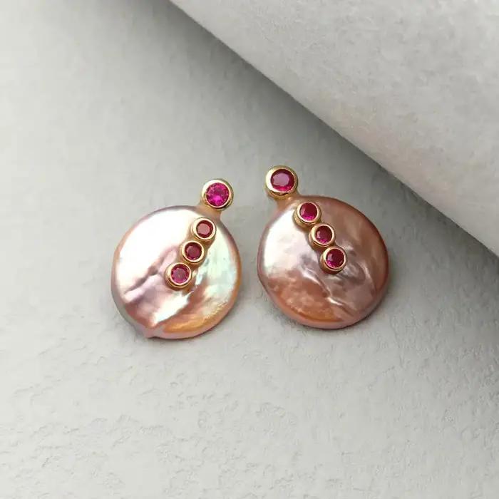 Y · YING-Boucles d'oreilles Big Pearl Stud pour femme