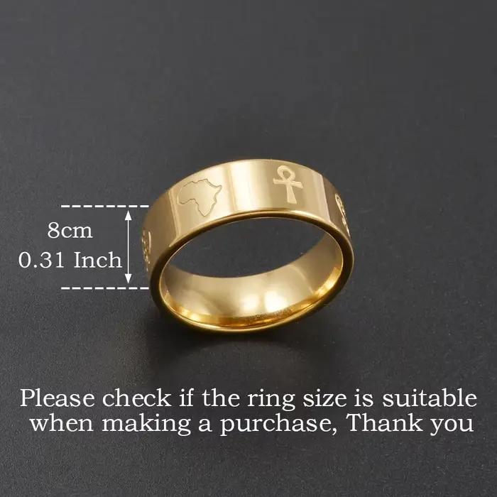 Bague avec symboles culturels de la carte africaine