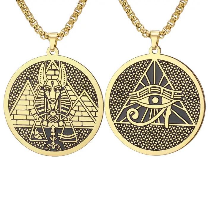 Collier double face du dieu égyptien Anubis