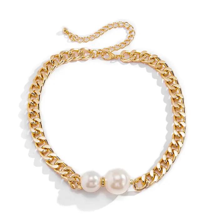 Colliers Vintage Punk pour Femmes, Pendentif de Perle, Ras du Cou, Accessoires de Mode, Bijoux