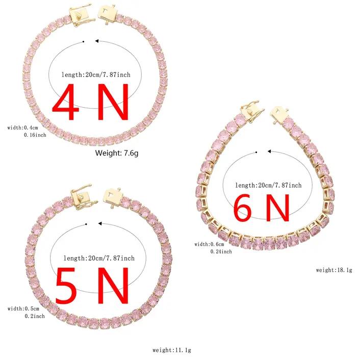 Bracelet coloré Monaco S-Clasp chaîne zircone cubique pour femmes sorties soirées événements formels