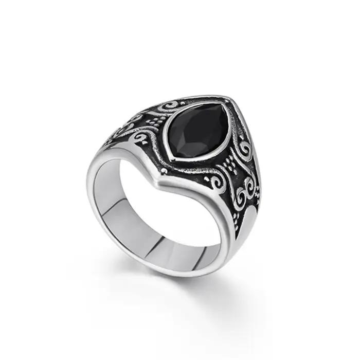 Bague en acier titane Vintage faite à la main pour hommes et femmes
