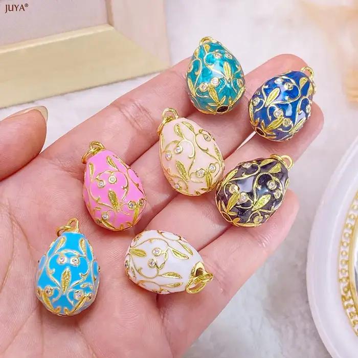 JUYA nouveau pendentif goutte d'eau 3D Type bohême CZ émail breloque pour bricolage femmes colliers fabrication de bijoux accessoires