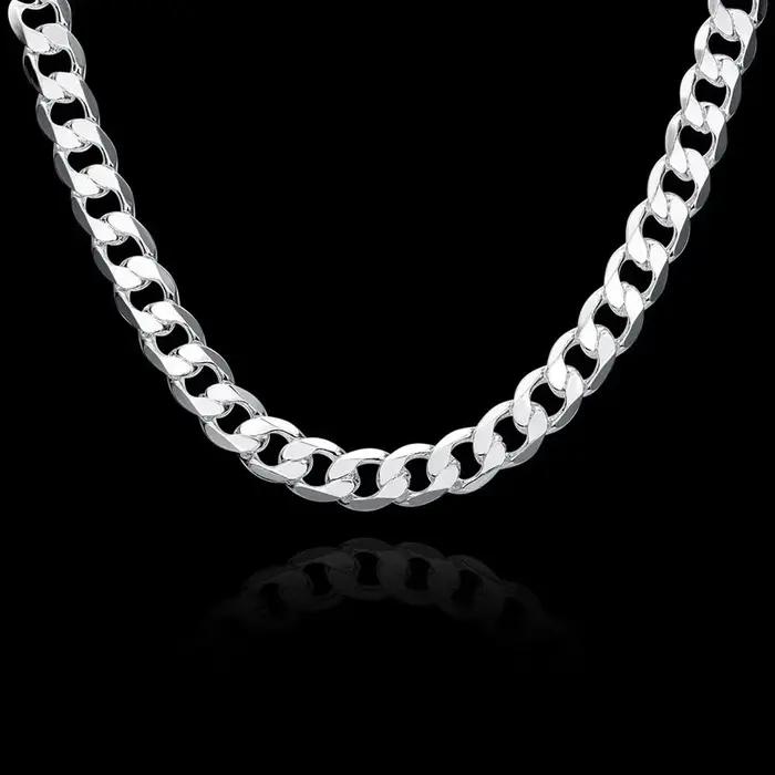 Collier en argent sterling 925 classique pour hommes bijou élégant pour soirée et événements spéciaux