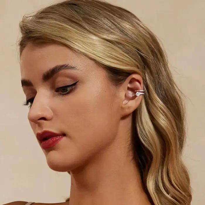 Boucles d'oreilles à Clip en Moissanite U scintillantes pour femmes en argent Sterling 925 bijoux de fête occasions spéciales partys anniversaires mariage cadeaux pour femmes
