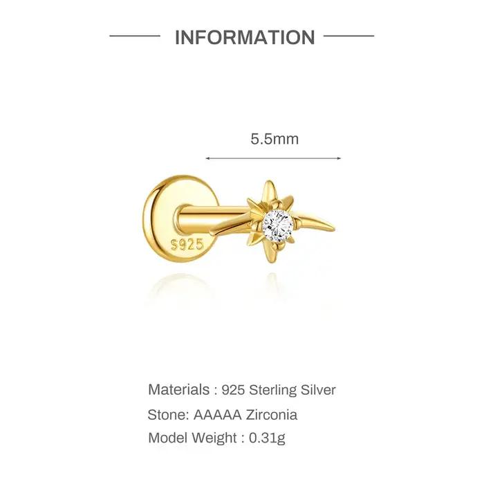 Boucles d'oreilles en argent sterling 925 motif géométrique lotus zircon pour femme et homme occasions spéciales soirée partenaire cadeau