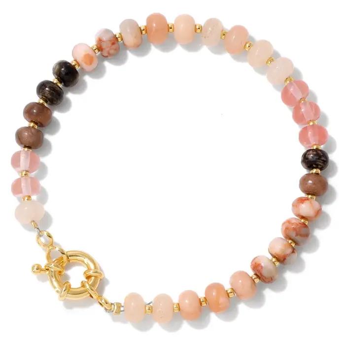 Bracelet en pierres naturelles rondeles pour femmes avec finitions en or occasions spéciales bijoux cadeaux