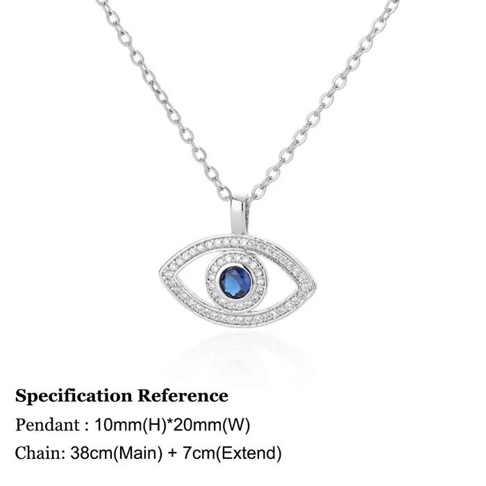 Collier mauvais œil bleu en Zircon pour femmes
