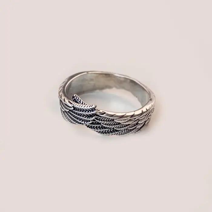Bague rétro ailes d'ange pour femmes et hommes, anneau ouvert Punk gothique, bijoux de créateur créa