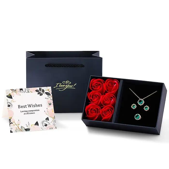Boîte à bijoux Je T'aime boîte cadeau fleur boîte rangement bijoux boîte de présentation coffret cadeau bijoux occasion spéciale cadeau romantique mariage anniversaire saint-valentin