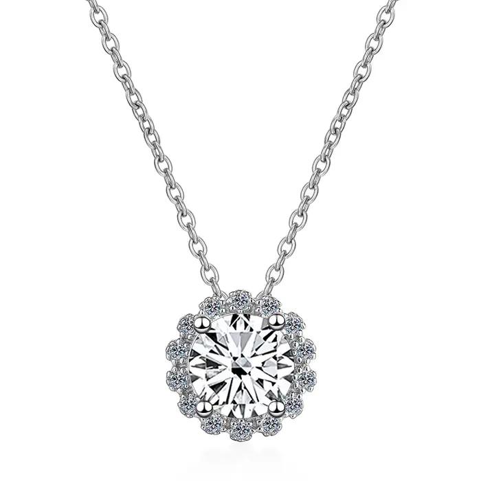 PomerceJelly-Collier Diamant Moissanite pour Femme, Argent Sterling 6.5, Bijoux de Luxe, Clavicule d