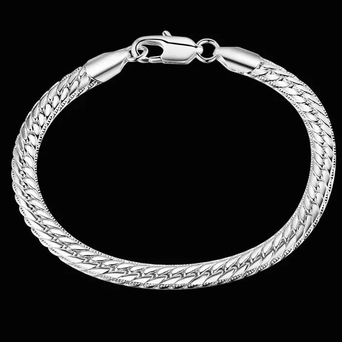 Bracelet en argent regardé 925 pour hommes et femmes
