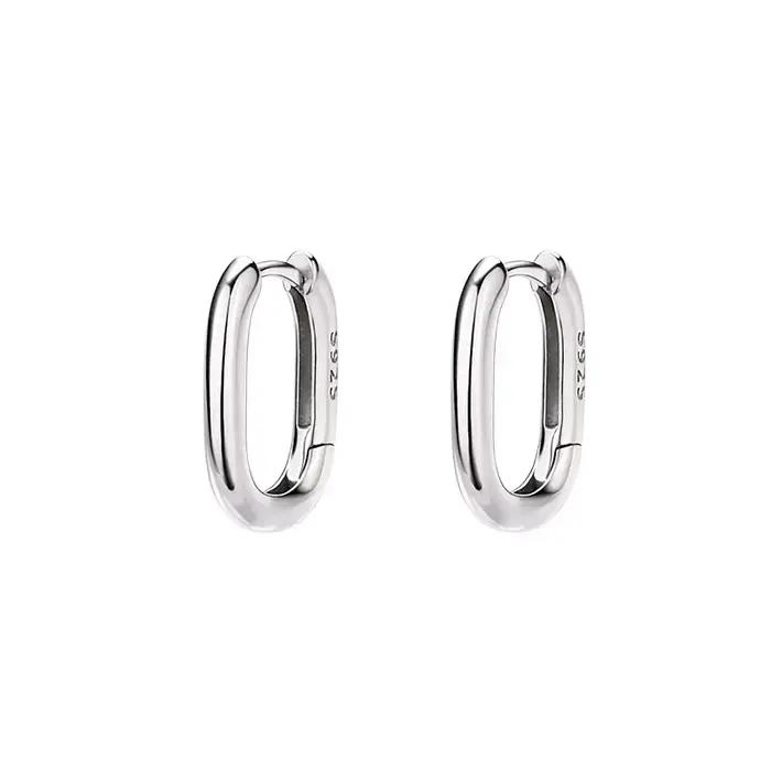 Boucles d'oreilles carrées en argent Sterling 925 pour femmes