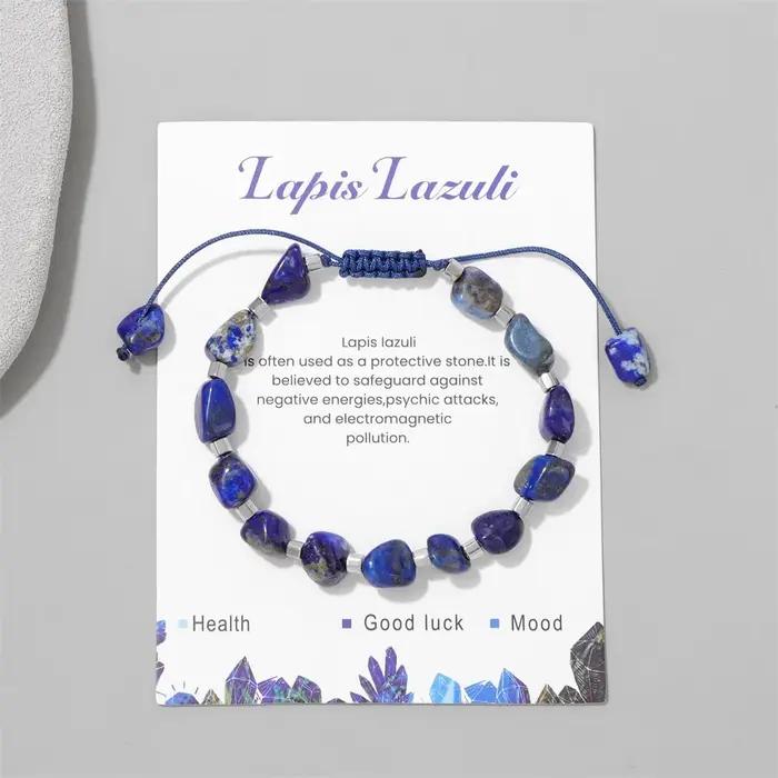 Bracelet de perles obisidiennes noires pour hommes et femmes