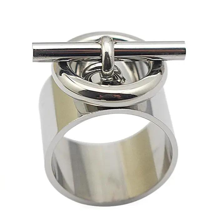 2016 Nouveau Arrivé Rondes En Acier Inoxydable Anneau Bijoux Femmes Argent Jewely Unique