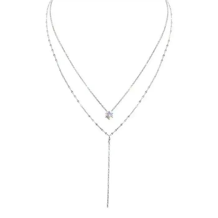 Collier de luxe à pampilles en forme de Y pour femmes