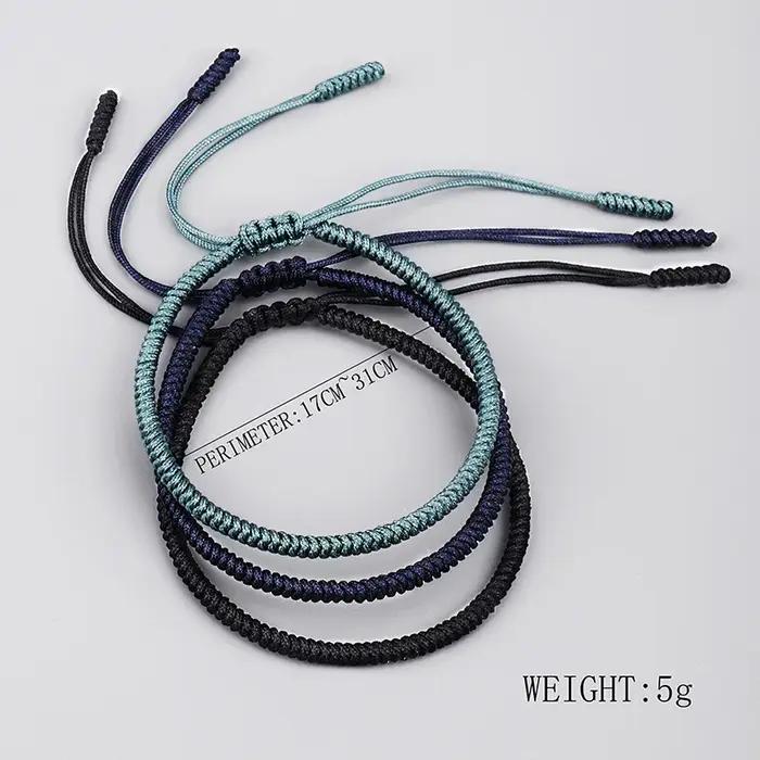 Bracelet porte-bonheur bouddhiste fait à la main pour homme et femme