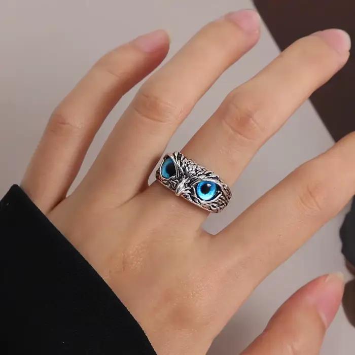 Bague hibou Vintage à breloque pour hommes et femmes, animaux mignons, bagues gothiques pour jeunes, bijoux, accessoires, cadeaux