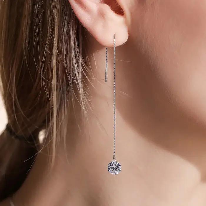 Boucles doreilles pendantes cristal femmes mode ronde elegantes accessoires elegance special occasion