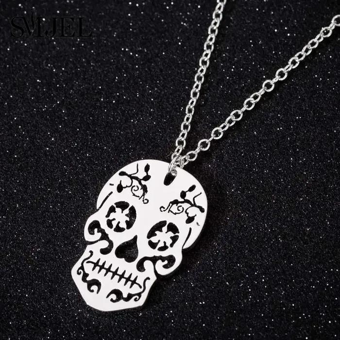 SMJEL Collier pendentif squelette vintage pour femme