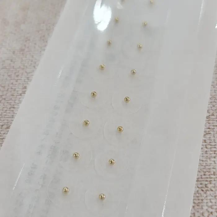 Graines d'oreille en or 24K, pierre précieuse en cristal, perle magnétique, bande transparente, autocollant auriculaire, graines d'oreille, Acupuncture
